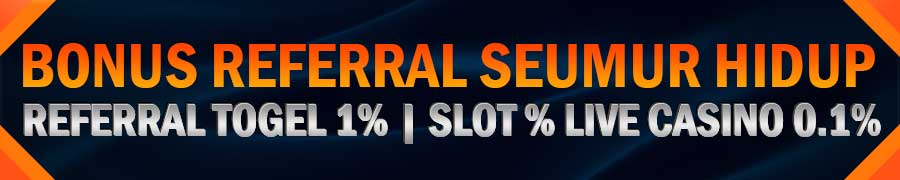 Bonus Referral Slot 1% dan Live Casino 0,1% Visa4d